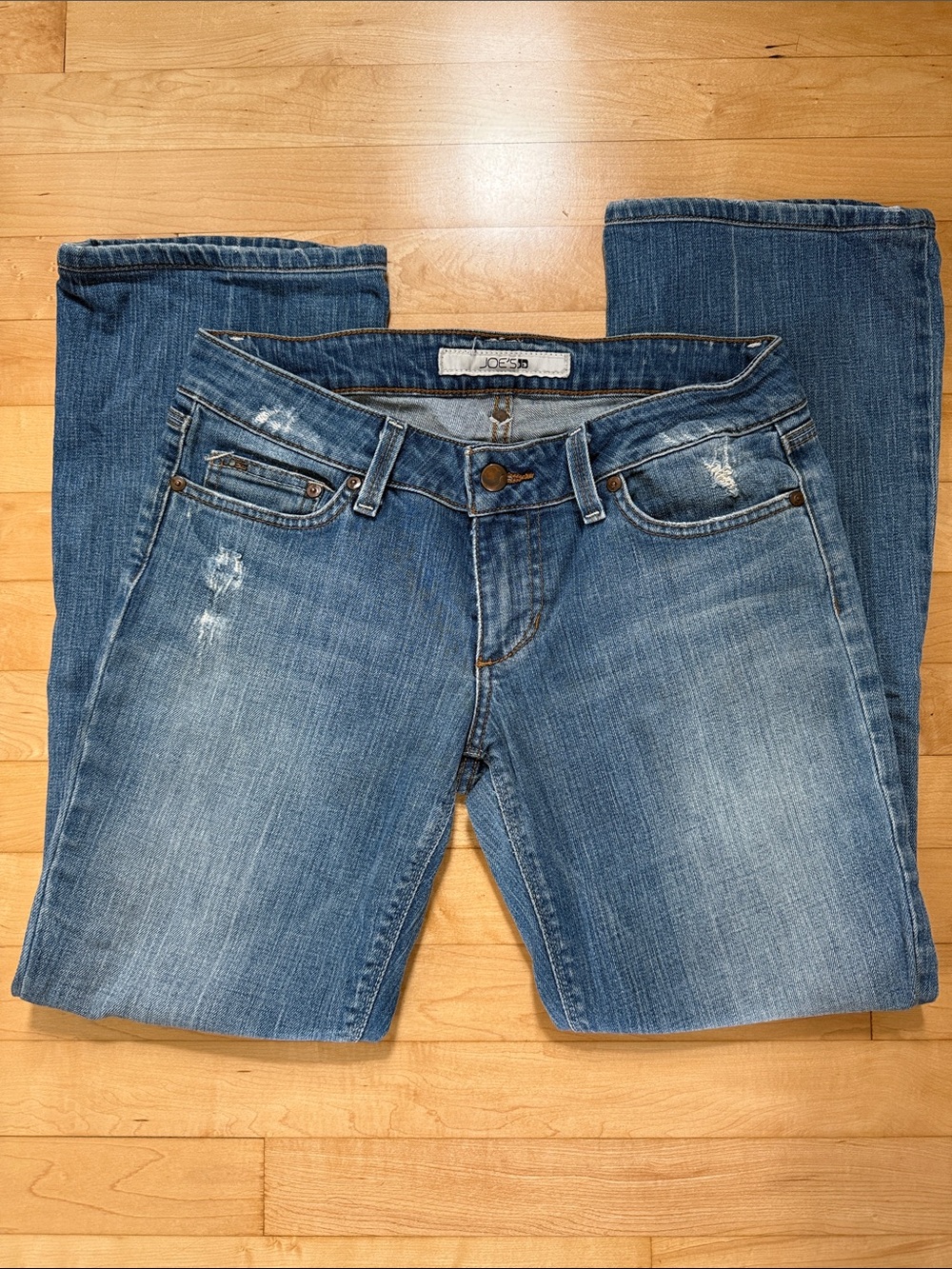 VINTAGE Joe’s Jeans Ben Blue Distressed Bootcut Size 29, Inseam 27” Made in USA